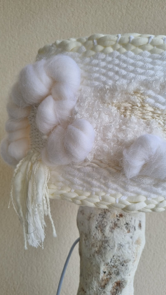 Handcrafted Sculptural Table Lamp Flavia with handmade woven Shade (sample sale)