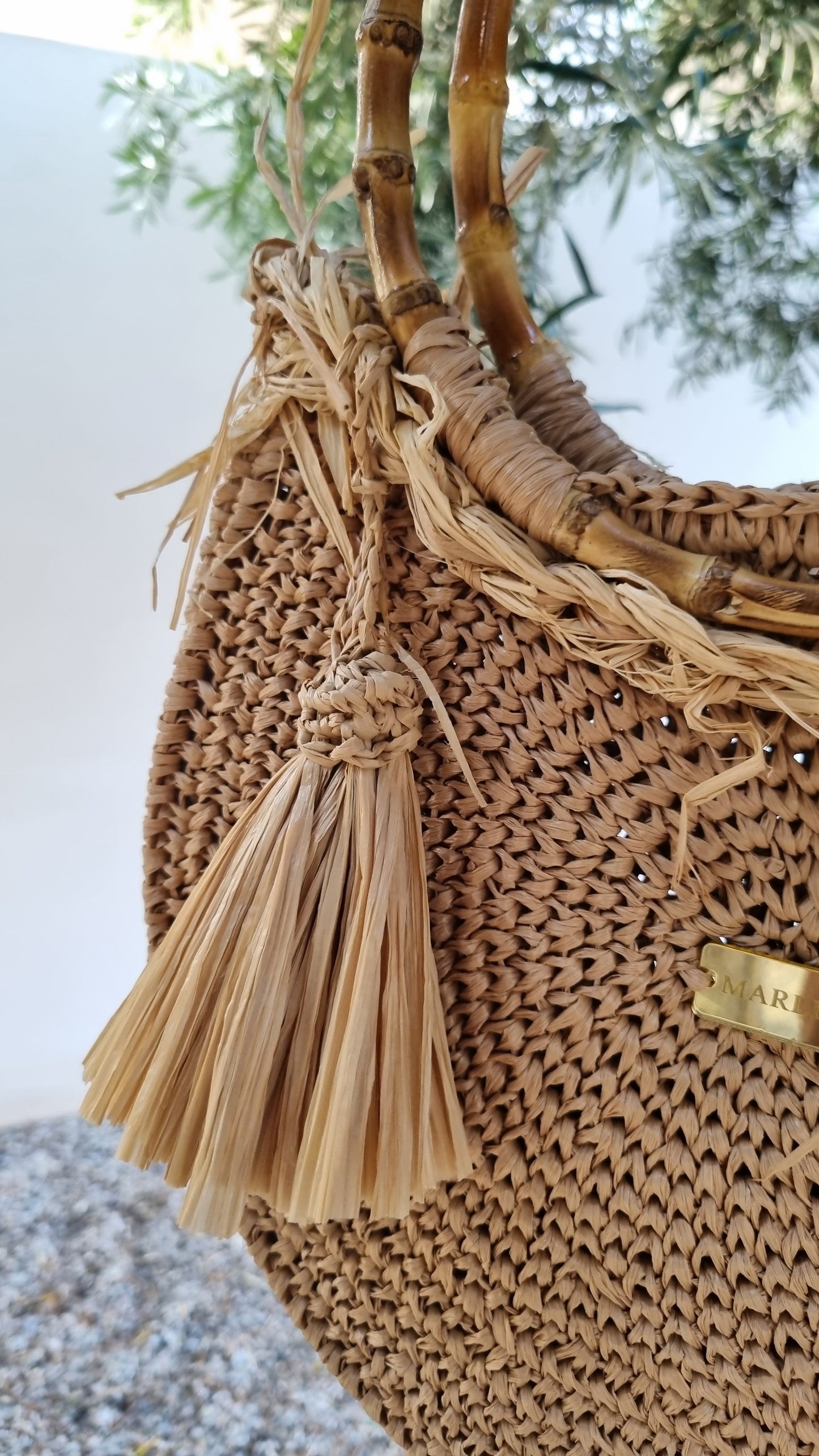 Summer Bag with Bamboo Handles - Claudia