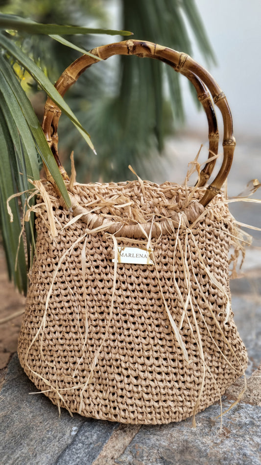 Adjustable Raffia Handbag - Valeria