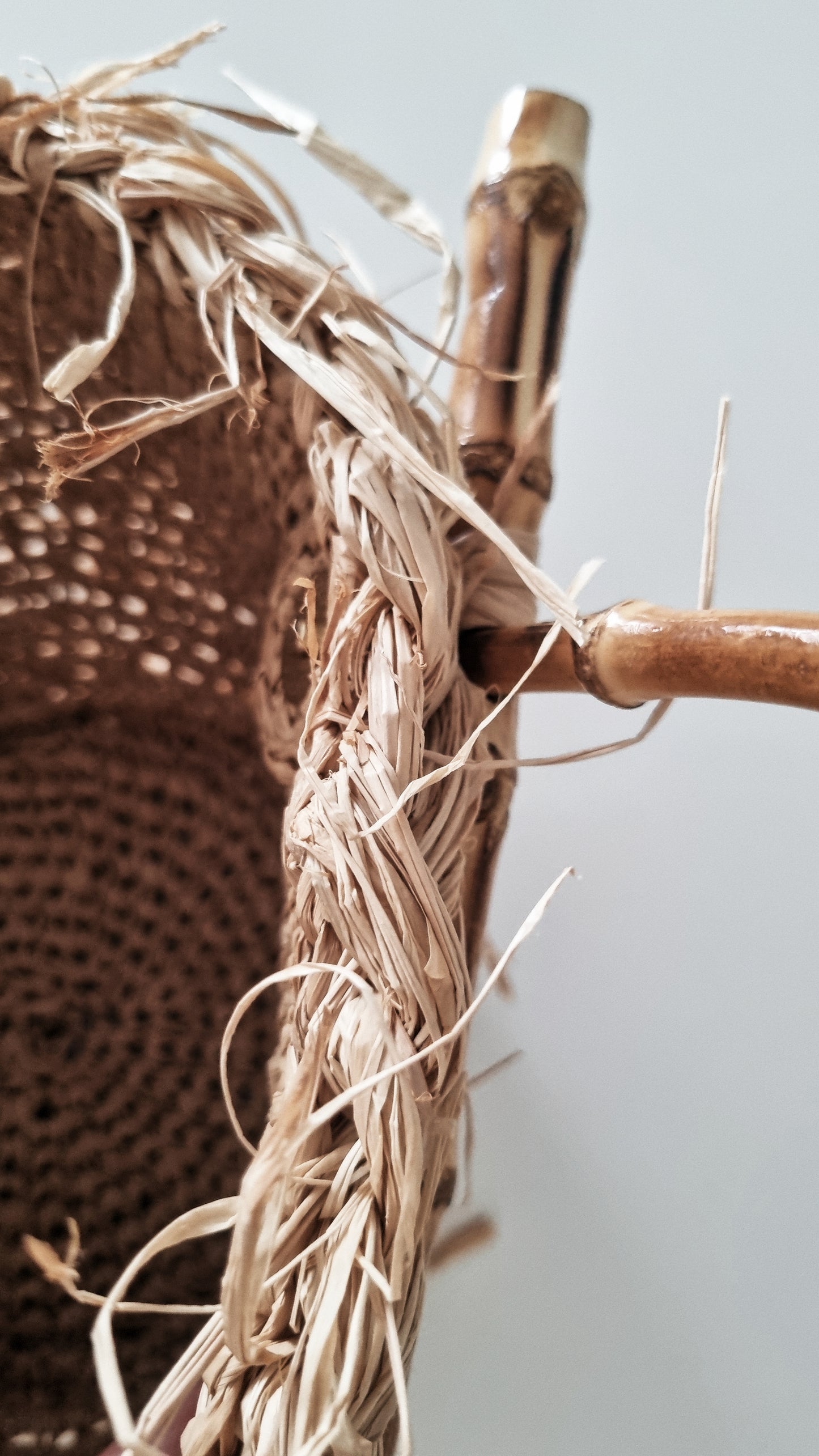 Mini Raffia Bag with Bamboo Handles - Fabia
