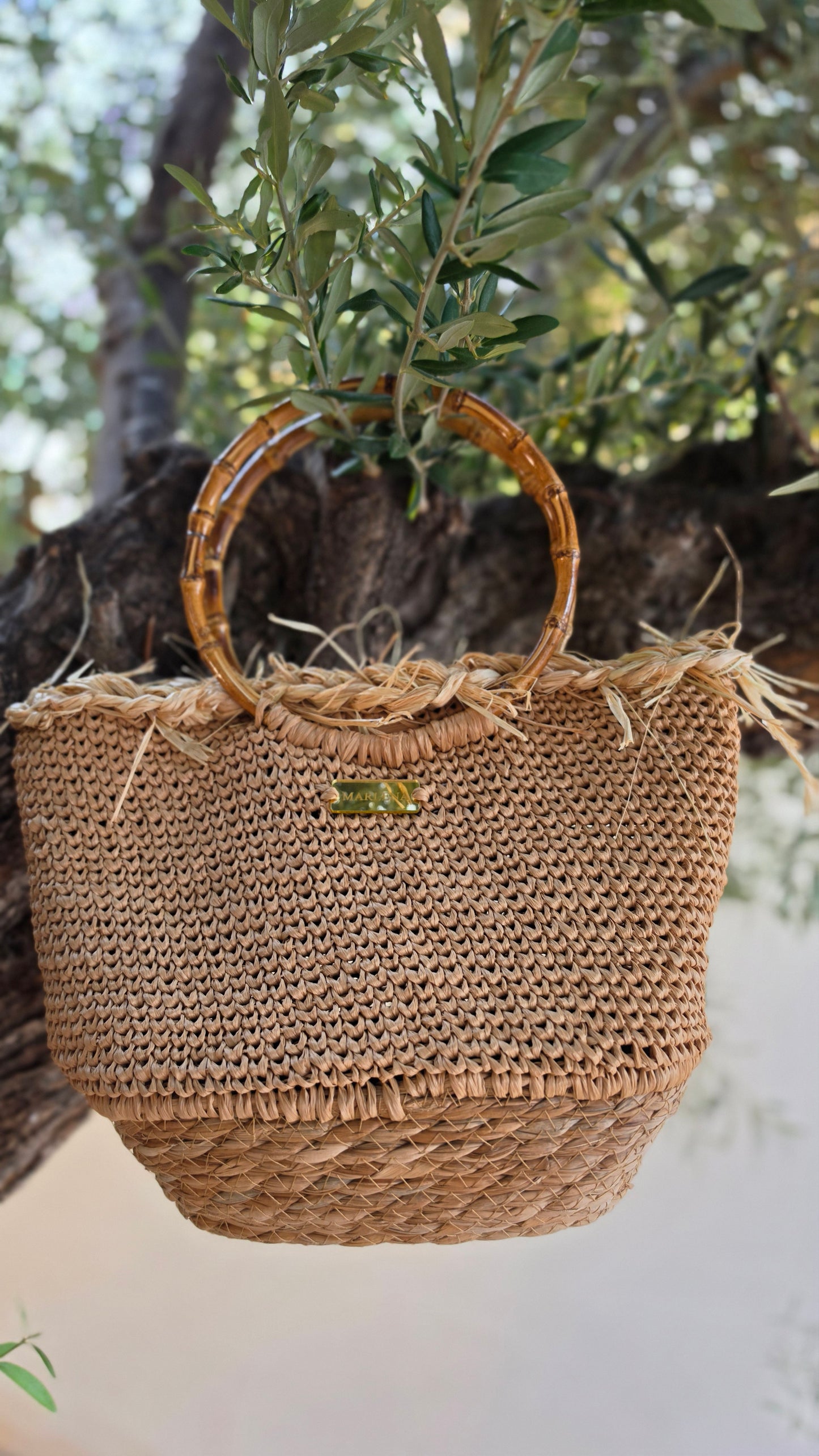 Summer Bag with Bamboo Handles - Silvia