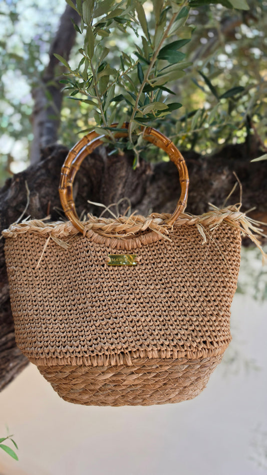 Summer Bag with Bamboo Handles - Silvia