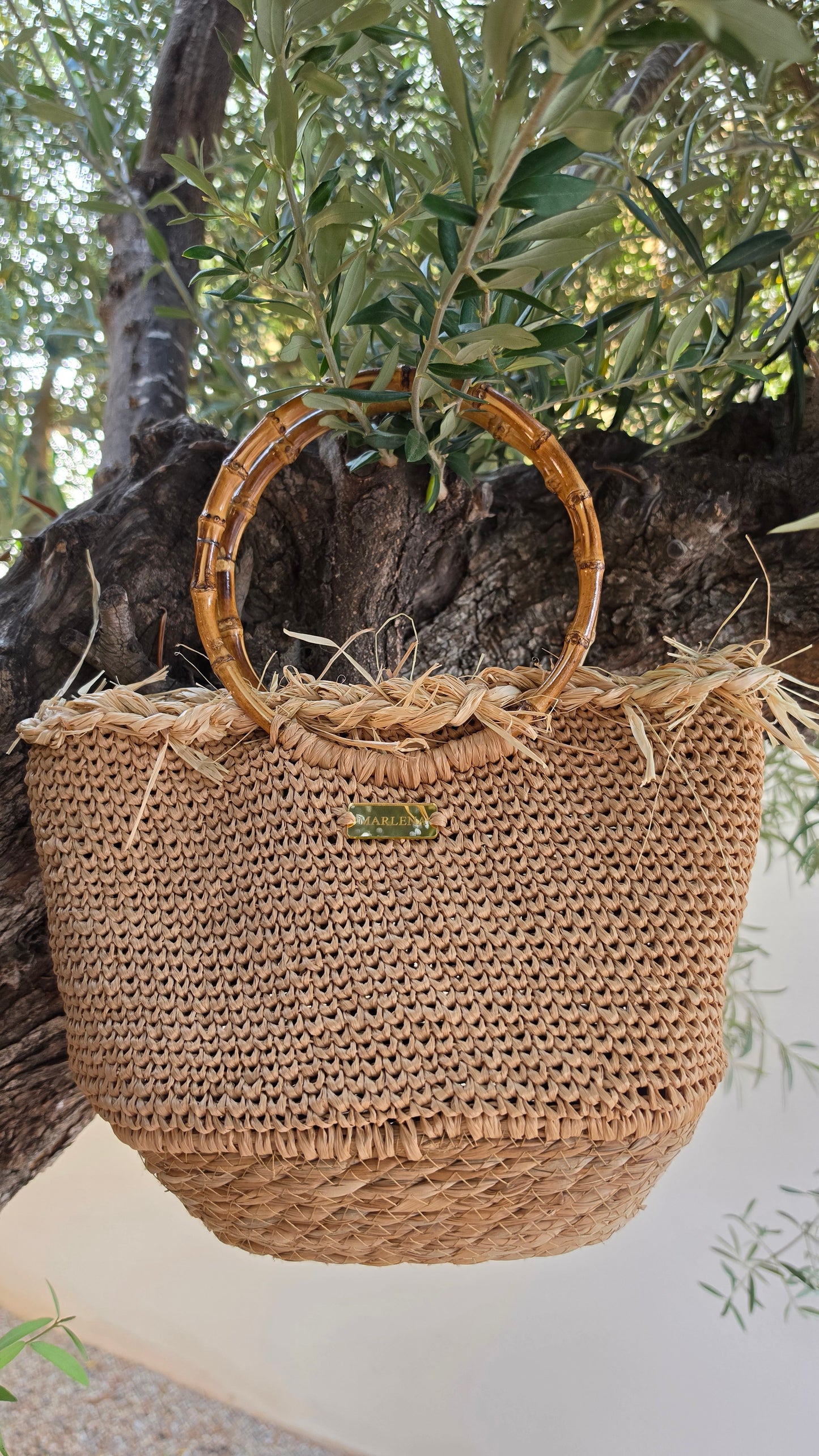 Summer Bag with Bamboo Handles - Silvia