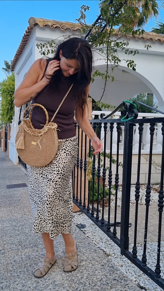 Summer Bag with Bamboo Handles - Claudia