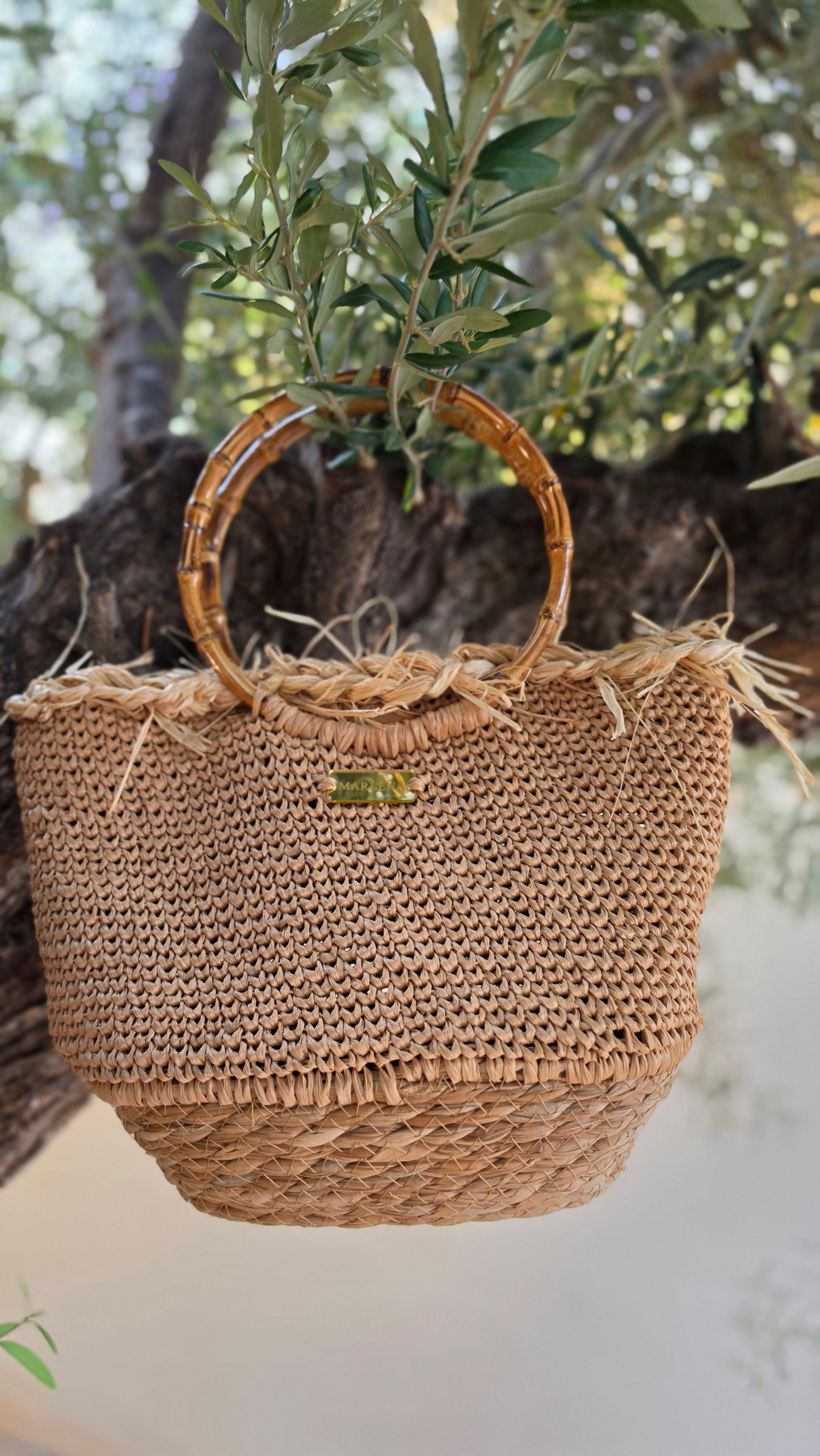 Summer Bag with Bamboo Handles - Silvia