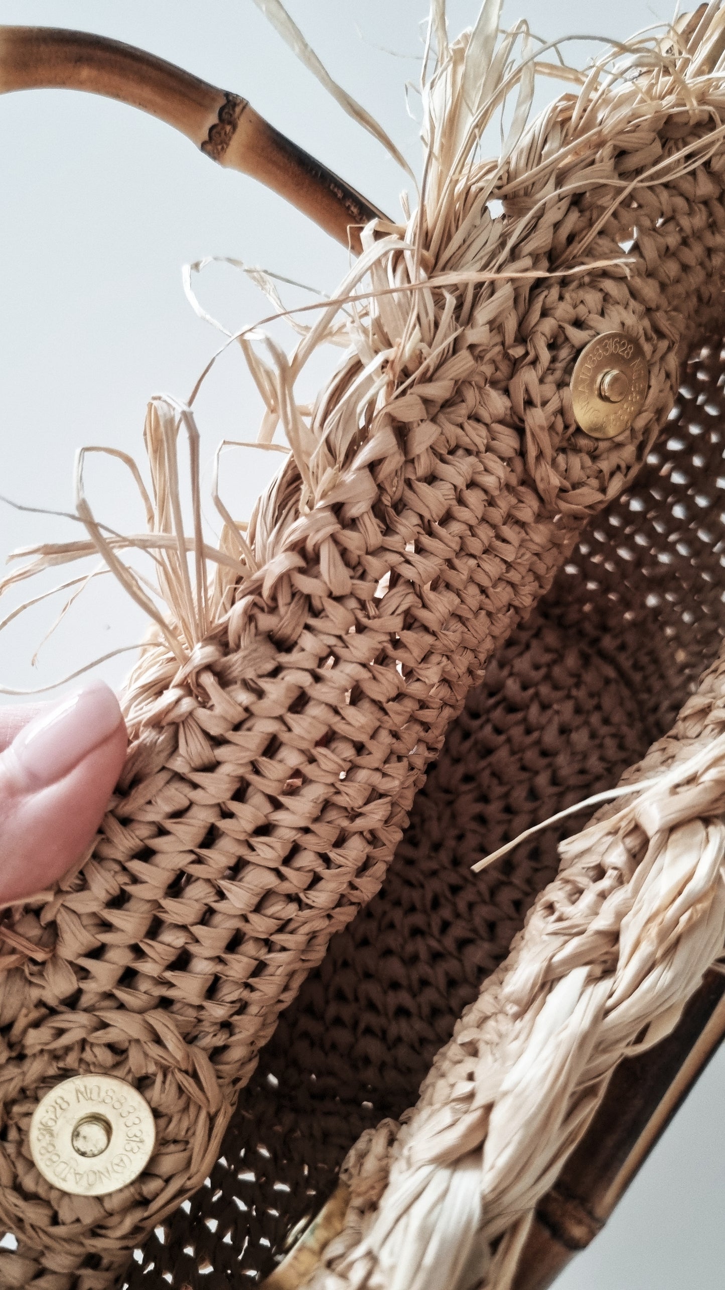 Mini Raffia Bag with Bamboo Handles - Fabia