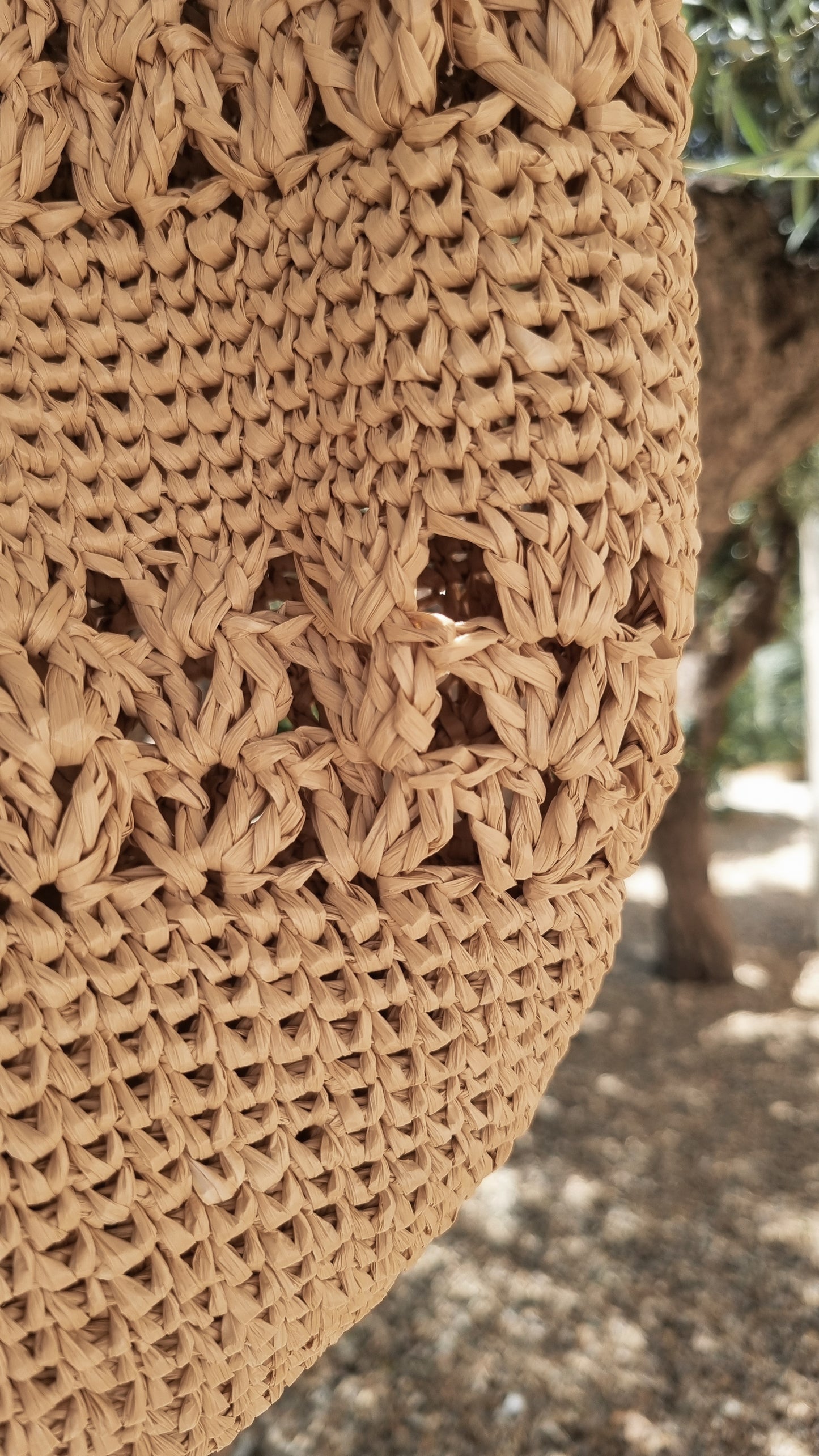 Raffia shopper Bag with Bamboo Handles - Valeria