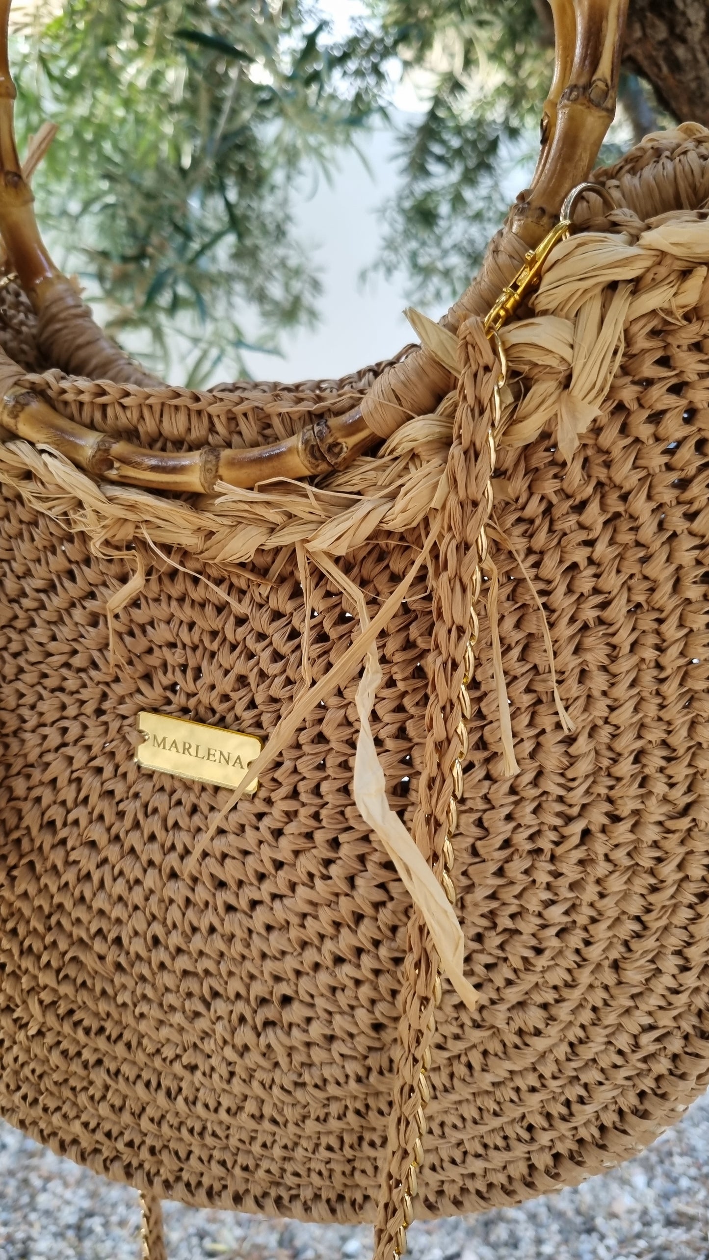 Summer Bag with Bamboo Handles - Claudia