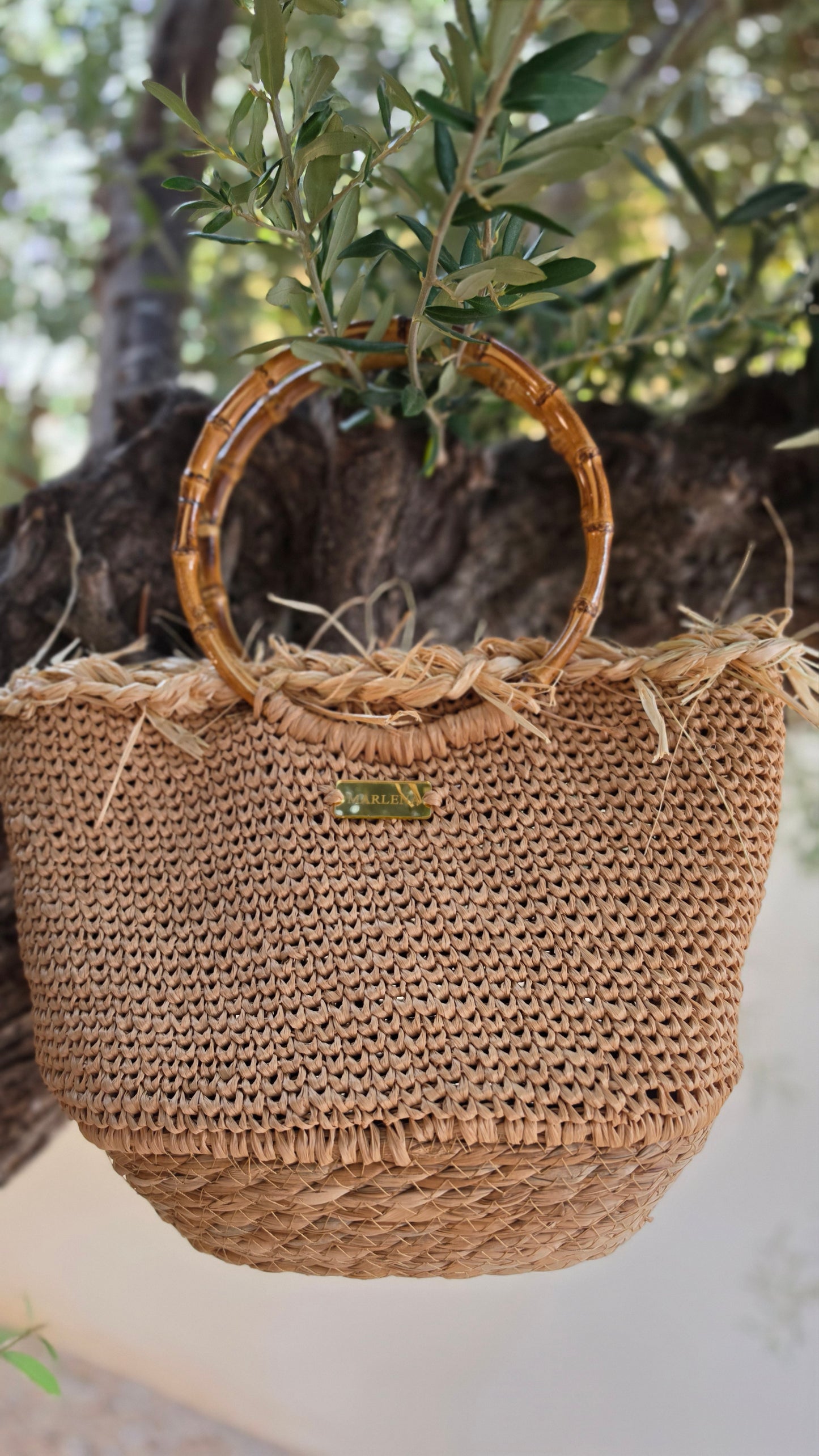 Summer Bag with Bamboo Handles - Silvia