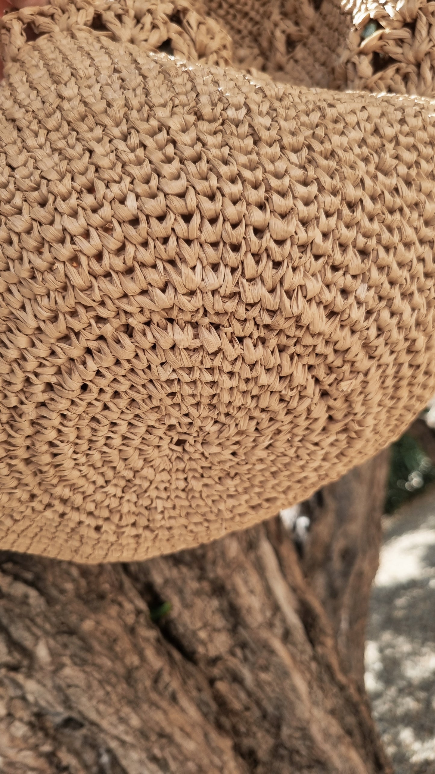 Raffia shopper Bag with Bamboo Handles - Valeria